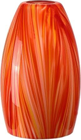 Oval Art Glass Lamp Shade Only Glass Light Cover Replacement for Kitchen Island replacement glass shades for Mini Pendant Ceiling Lights Chandelier Red and Orange