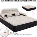 King Size Air Mattress Inflatable Bed with Pump and Headboard, Blow Up Mattress