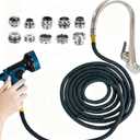 Ecoaterui Indoor Sink Hose Attachment for Faucet - (75FT) Faucet Hose with 10 Adapters for Kitchen Sink Bathroom Sink Faucet, Watering Houseplants, Washing Pets, Household Cleaning, Car Washing
