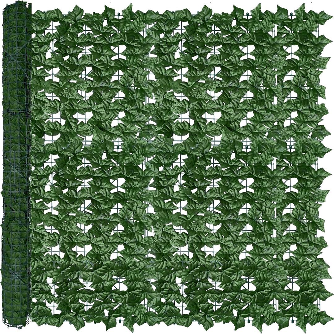 Artificial Ivy Privacy Fence Wall Screen, 48x120 in UV-Anti Faux Greenery Backdrop Ivy Vine Leaf Hedges Fence Panels for Patio, Balcony, Garden, Backyard Indoor Outdoor Green Wall Decor