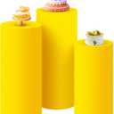 SaitiMade Set of 3 - Yellow Cylinder Pedestal Stand Covers, Spandex Cylinder Stand Covers for Party, Wedding or Birthday Event Decor - Only Contains Cylinder Covers