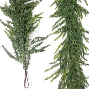 6 Ft Artificial Pine Garland Realistic Faux Christmas Garland for Christmas Mantle Table Front Door Decorations