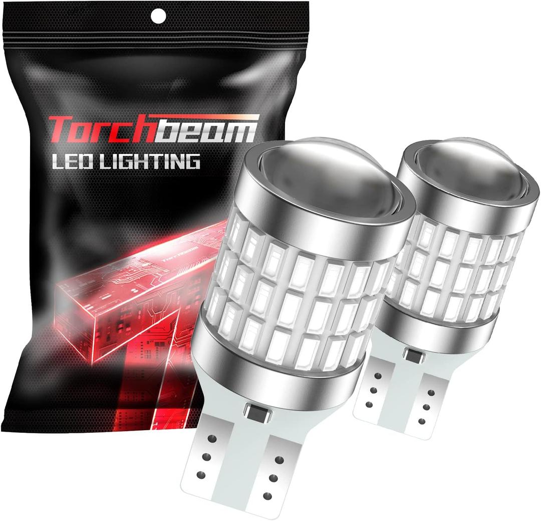 Torchbeam 921 912 LED Bulb Red, LED Third Brake Tail Lights, T15 906 904 W16W Red 3rd Brake Tail Light for Cars/Truck Super Bright, Pack of 2