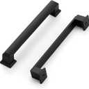 Ravinte Hardware 10 Pack Matte Black Cabinet Pulls, 5 Inch (128mm) Hole Center Zinc Alloy Drawer Handles for Kitchen Cabinets, Cupboards, Dressers, Square Solid Metal Hardware