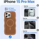 Magnetic for iPhone 15 Pro Max Case[Compatible with MagSafe][Military-Grade Drop Protection][Anti-Yellowing]Shockproof Protective Translucent Matte Cover for iPhone 15 Pro Max Phone Case,Brown