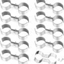 Hicarer 10 Pcs Chain Link Fence Panel Clamps 1-3/8" Saddle Dog Kennel Panel Clamps for Round Pipe Panel Frame and Chain Link Fencing