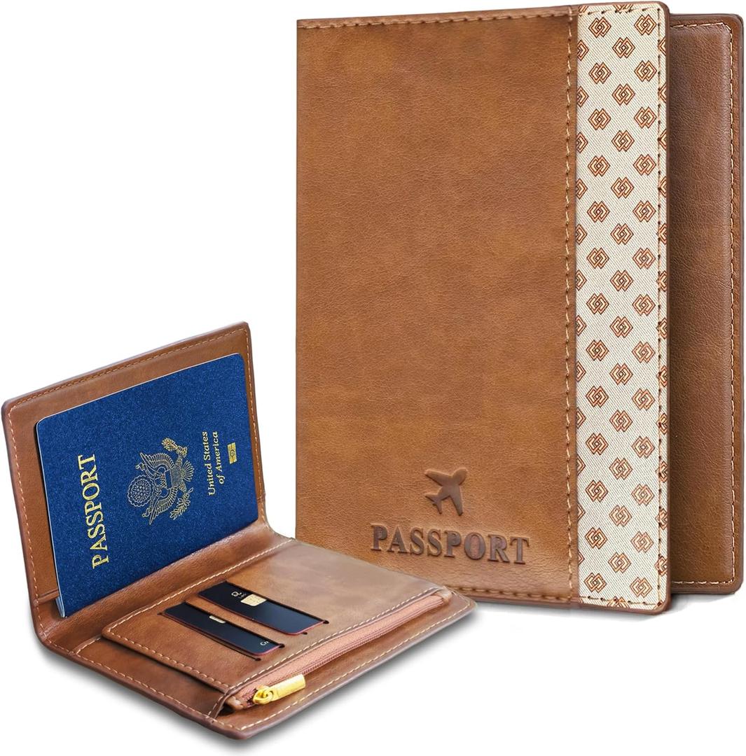 Passport Holder for Travel, Passport Cover, Travel Document Organizer, Multifunctional Travel Wallet for Women and Men, Gift for TravelersBrown