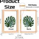 5x7 Floating Picture Frames Double Sided Tempered Glass Oak Wood Picture Frame Floating Display for Photos 4x6,or Full Display for 5"x7" Photos for Christmas,Halloween,Baby Scan,Anniversary,Wedding(Beige)