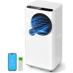 Portable Air Conditioners, 16000 BTU 6-in-1 Cooling, Dehumidifier & Fan, Ultra Quiet with 24H Smart Timer, Auto Shut-Off & Child Lock for Home/Bedroom/Office