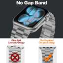 Liteeology Lightweight Stainless Steel Band Designed for Apple Watch, 42mm, 41mm, 40mm, 38mm, SE2&SE3, Replacement iWatch Bands for Women, Series 11 Space Gray