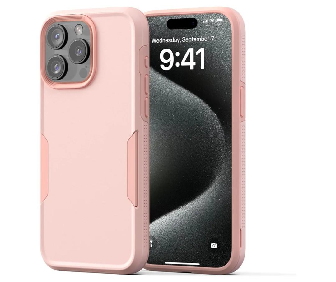 NTG【2023 New Designed for iPhone 15 Pro Max Case, Heavy-Duty Tough Slim Shockproof [2 Layer Structure][Military Grade Protection] Phone Case for iPhone 15 Pro Max(6.7 Inch), Cherry Juice Pink, Pack Of 5