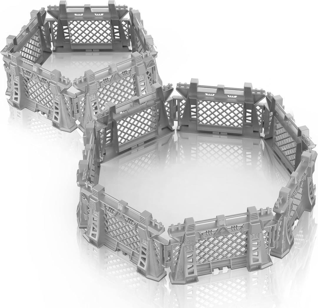 Oriate 12PCS Dinosaur Capture Fencing Accessories Playset, Plastic Dinosaur Cage Fence Toys for Dino Fans, Suitable for Dinosaur World Figures Educational Easter Gifts for Kids n Toddler