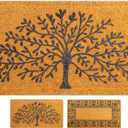 Coir Doormat, 16''x27.5'', Tree of Life, Outdoor Indoor Welcome Mat for Home Entrance