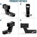 4" Drop/Rise Trailer Hitch Receiver Adapter Extension, Riser Extender, 2-inch Receiver With Pin and Clip