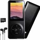 128GB MP3 Player with Bluetooth - Portable Music Player for Kids - with Built-in HD Speaker, Voice Recorder, HiFi Sound, E-Book (Included Earphones) (black)