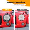 Headlight Bezels Headlight Cover Trim & Front Turn Signal Light Trim Cover Fit for Jeep Wrangler JK JKU 2007-2017, Exterior Accessories, Black