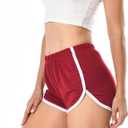 Cameway 4 Pack Women's Cotton Yoga Dance Short Pants Sport Shorts Summer Athletic Cycling Hiking Sports Shorts (Large, Black)