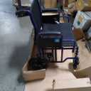 Medline Heavy Duty Transport Chair supports up to 500 lbs., Bariatric Transport Wheelchair, 22" x 18" seat, Blue Frame