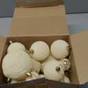 Soulchen Velvet Ball Ornaments for Christmas Tree 2.36 Inch Cream White Flocked Hanging Ornament for Christmas Tree Decorations Holiday Party Accessories