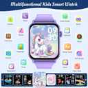 Smart Watch for Kids, 12 Puzzle Games HD Touch Screen Watches, Step Counter, Heart Rate/Sleep Monitor, Flashlight, Music Player,12/24 hr Educational Toys Birthday Gifts for Girls Ages 6-12 (Purple)