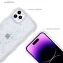 IAIYOXI Case for iPhone 17 Air - Curly Wave Edge Design, Bling Glitter Star Shiny Case, Cute Pink Clear Full Protection Soft TPU Shockproof Cover for Women and Girls (iPhone 17 Air, Clear)