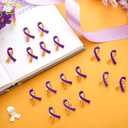 Yinkin 120 Pcs Psoriasis Awareness Pins Bulk Gifts World Psoriasis Day Concept Awareness Purple Lavender and Orange Ribbon Lapel Pin Survivor Gifts for Prevention Charity Supplies Decorations