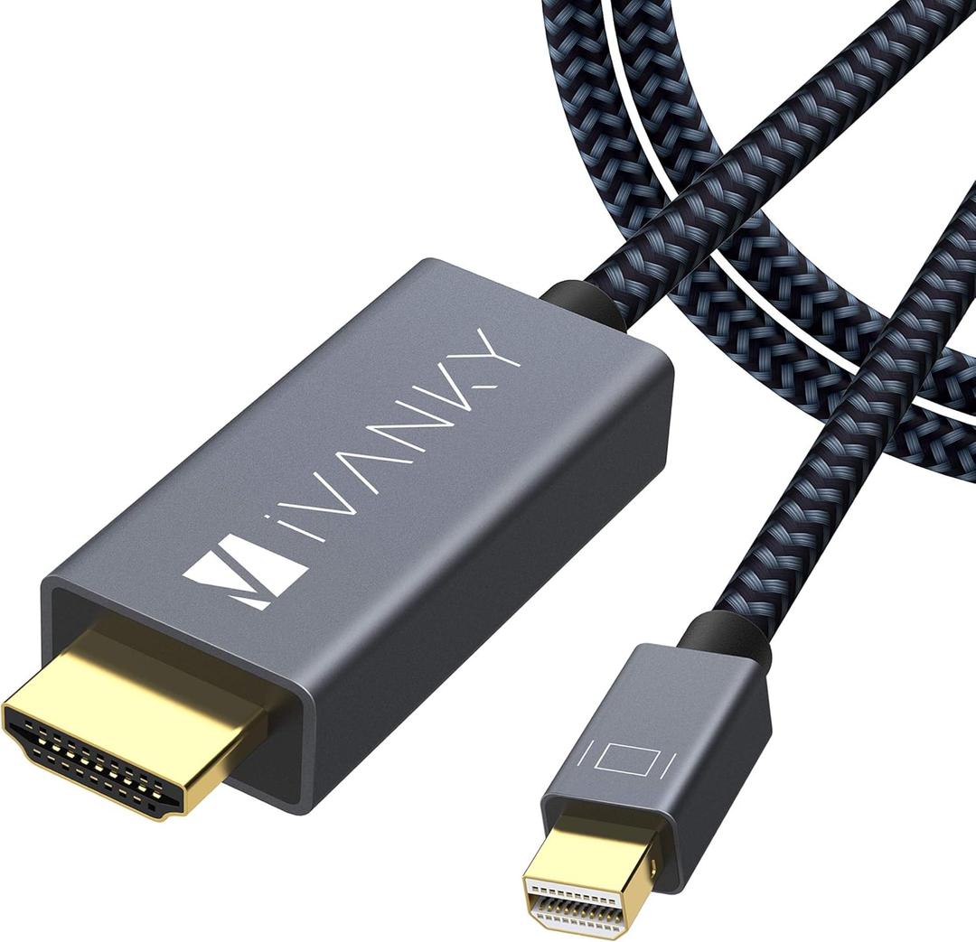 4K Mini DisplayPort to HDMI Cable, iVANKY 4K@30Hz Thunderbolt to HDMI Cable, [Alum Shell/Braided/Optimal Chip Solution], Mini DP to HDMI for MacBook Air/Pro, Surface Pro/Dock, Monitor, Projector -10FT