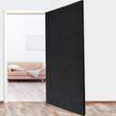 Riakrum 1 Pcs Quilted Door Cover Moving 39 x 79 Inches Door Moving Blankets Cotton Polyester Furniture Pads Cover for Washable Reusable Blanket for Interior Exterior Use, Black