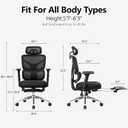 Black Ergonomic Office Chair with Footrest, for Home and Office, 26 x 23 x 50.4 inches