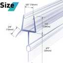 Shower Door Bottom Seal,2 PCS 3/8" X 36" Shower Door Sweep for 3/8 Inch Glass,Frameless Glass Door Seal Strip to Seal 20mm Gap, Stop Shower Leaks and Create a Water Barrier