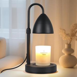 Candle Warmer Lamp with Timer Dimmable, Lamp Candle Warmer Birthday Gifts for Women, Black Adjustable Wax Melter Warmer for Jar Candles, House Warming Gift Home Decor, Black