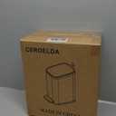 CEROELDA Small Bathroom Trash Can with Lid Soft Close-5L/1.3 Gal Stainless Steel Garbage Can-Step Pedal Wastebasket Slim Trash Bin for Office, Bedroom, Toilet, Live Room-White