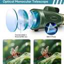 Monocular Telescope 12X60 HD High Power with Smartphone Adapter Tripod,Larger Vision Monoculars for Adults with BAK4 Prism & FMC Lens, Suitable for Bird Watching Hunting Hiking Camping Wildlife-Green