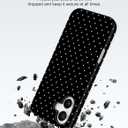 Jusy Compatible with MagSafe Polka Dot Case for iPhone 16 Pro Max, Cute Aesthetic Polka Dots Magnetic Phone Case, Soft TPU and Hard PC Protective Phone Cover for Women Girls (Matte) - Black
