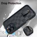 SOKAD for iPhone 16 Pro Max Case, Cute Checkered Checkerboard Pattern Phone Case with Wrist Strap for Girls Women, Slim Soft Silicone Camera Protection Shockproof Case Cover, Black