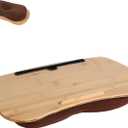 SUMISKY Lap Desk-Portable Laptop Table with Cushion Bamboo Platform Phone Holder L(21.6"x13.8")