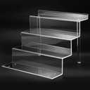 12 Inch Acrylic Shelf for Perfume Organizer, 4 Tier Funko POP Shelves, Cologne Organizer Tiered Riser Display Stand, Acrylic Display for Decoration