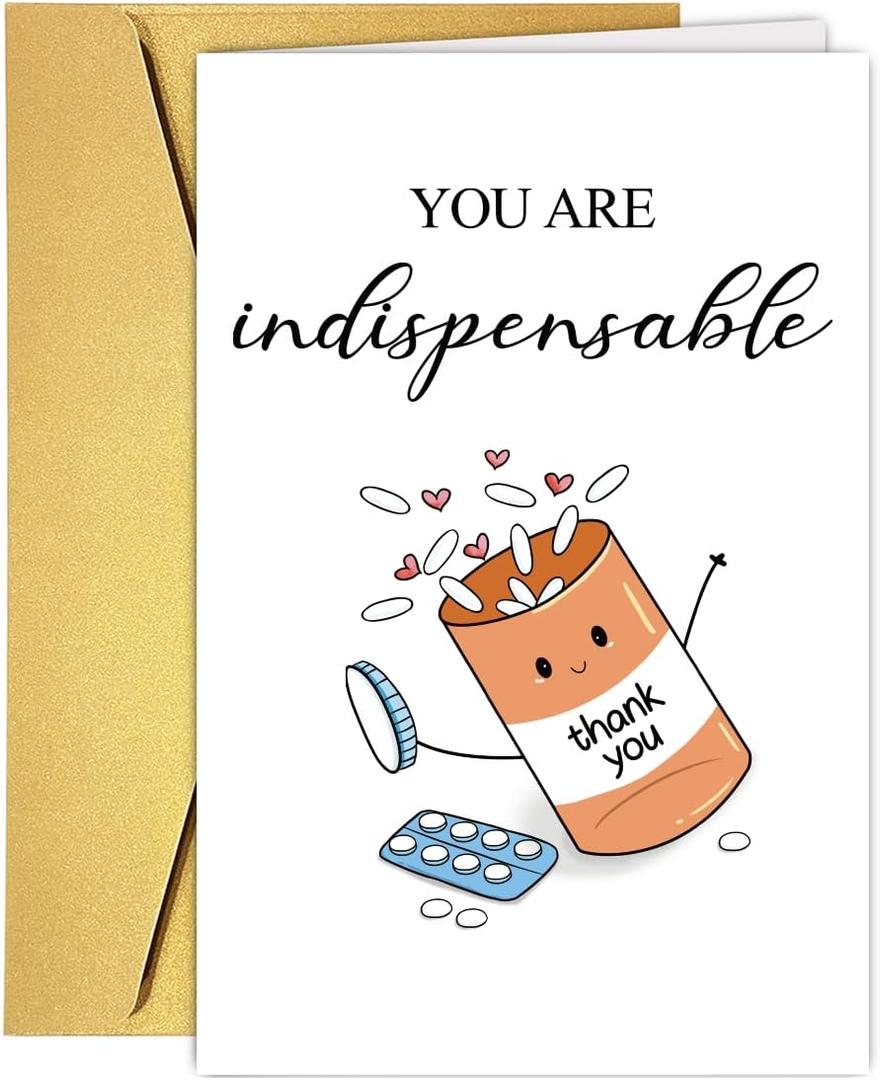 3 x Nurse Day Cards, Funny Medical Dr's Day Thank You Card for Doctor Nurse Pharmacist, Pharmacy Tech Gift, Cute Appreciation Card For Him Her, Ideal Doctor Day Cards Gift