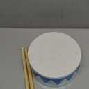 Kids Drum Set 8 Inch Wooden Toy Drum with Adjustable Strap 2 Drumsticks Educational Sensory Musical Instrument Toy Set for Toddlers Kid Baby Boys Girls Gift(Blue Triangle Style)