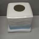 Bathroom Accessories - Ceramic Tissue Holder, Decorative Square Tissue Cover Box (Blue and White Gradient)