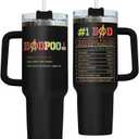 Christmas Gifts for Him Grandpa Father Dad Husband Men Boys, DadPool 40oz Tumbler with Lid, Funny Movie Character Travel Cup, Antihero Mug with Funny Definition, Birthday Gifts for Movie Lover (40oz - New Version, Black)