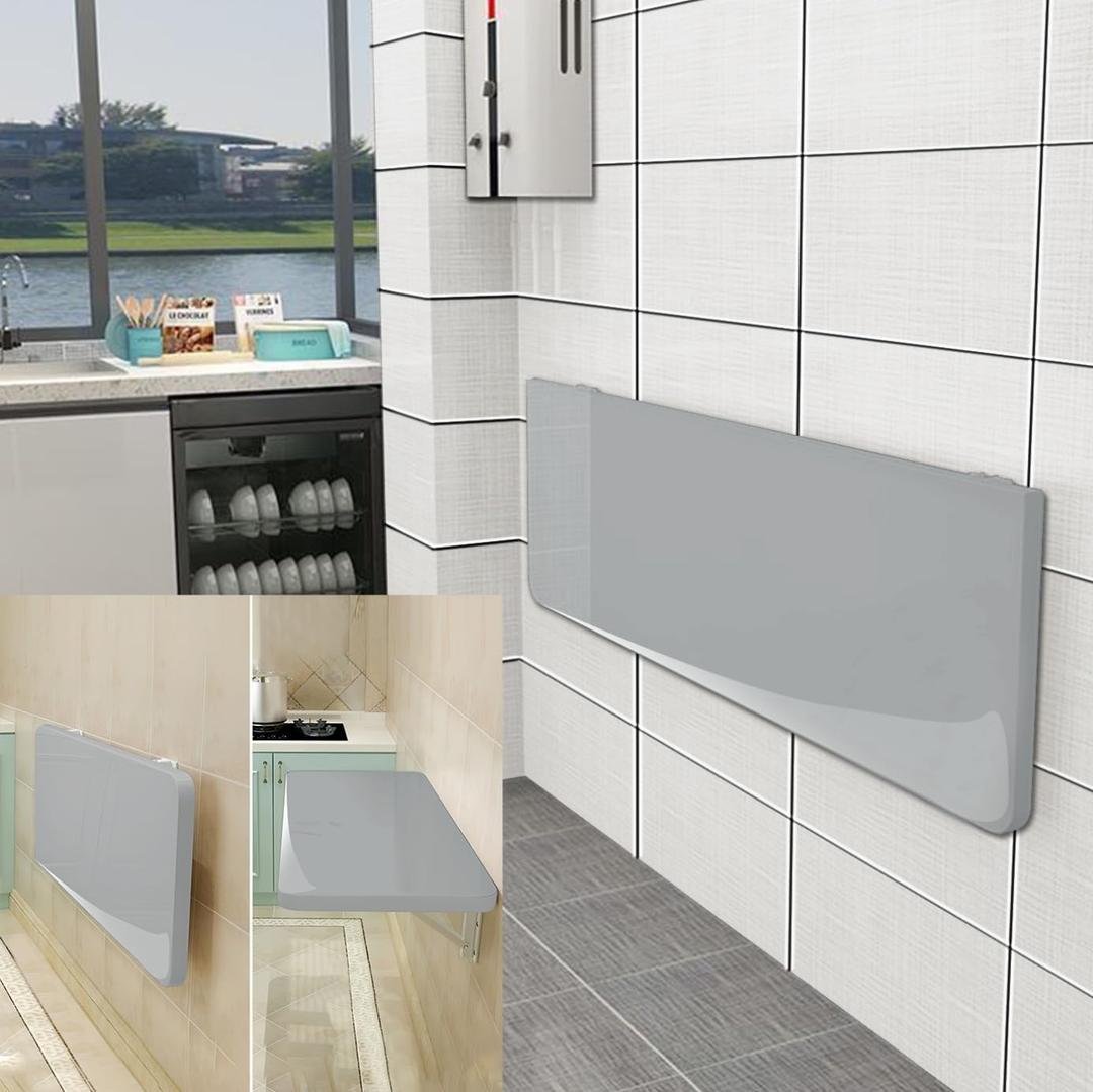 ILYISFMTY Folding Wall Table Wall Folding Table Wall Mounted Folding Table Drop Down Wall Mounted Table Workbench for Laundry Office Study Bedroom Kitchen Dining Room（100cm*50cm）