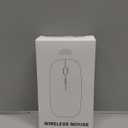 Bluetooth Wireless Laptop Mouse for MacBook Air iPad Mac, 2.4G Rechargeable Computer Mouse with Jiggler Mode, Silent Optical 2 Mode Bluetooth 5.2/3.0 & 2.4G USB-A/Type C Portable Mice, Silver