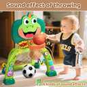 Marstone Baby Boy Toys for 1 2 3 Year Old Gifts: Toddler Basketball Hoop and Soccer Goal Activity Center Toys with Sound and Music for Kids, Girls 1-3, Interactive 1st First Birthday Present, Small