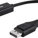 Philips DisplayPort to HDMI Adapter, Unidirectional, Works with Laptops, Tablets, Full HD 1080p, 4K Ultra HD, Mac and PC Compatible, Compact Design, Portable, Black