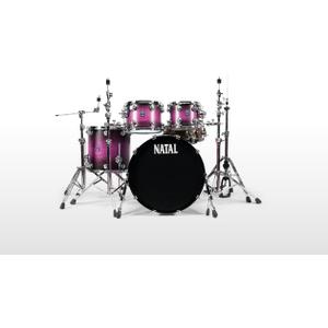 Natal KTW-UF22-PMN1 Caf Racer Series 4-Piece Shell Pack l UF 22 Configuration l Includes 10" x 8" tom, 12" x 9" Tom, 16" x 16" Floor Tom & 22" x 18" Bass Drum l Purple Satin Fade Finish