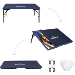 1500 Piece Puzzle Table with Folding Legs, 2 in 1 Tiltable Jigsaw Board, Clear Cover & 4 Independent Trays, Portable Wooden Design with Leather Edging, Perfect for Family Fun & Game Table (26 x 35') (1500 Pieces)