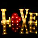 4 Pcs Valentine's Day Large Love Light up Letters Love Sign Battery Operated Marquee Lights for Wall Decor Valentine's Day LED Sign Bedroom Decor Lights for Home Wedding Table Party Bar