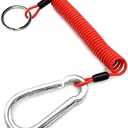 Malloryx 4' Breakaway Trailer Cable with Pin Trailer Brake Cable RV Stainless Steel Spring Towing Coiled Wire Safety Straps Ground Clip,for Breakaway Switch