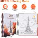 Stress Free Adult Coloring Book with Markers 36 Colors Alcohol Markers & Coloring Book for Adults to Relax and Relieve Anxiety, Included 30 Themes Designs